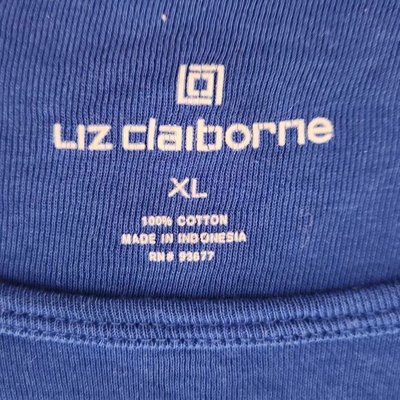 Liz Claiborne royal blue long sleeve top women's XL - Picture 3 of 4